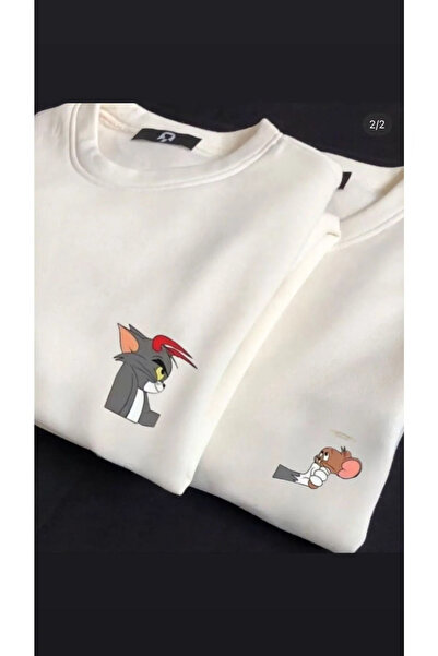 Daxia DAXİA Unisex Beyaz Cedric ve Chen Baskılı Sevgili Çift Kombini 2' Li Set