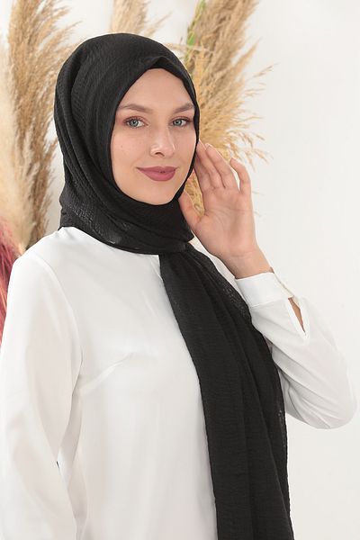 besmoda Şal de bumbac Hijab Moale Daily Stylish Negru