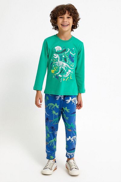 ROLY POLY Rolypoly Dinosaur Kiwi Green Boy's Bermuda Suit