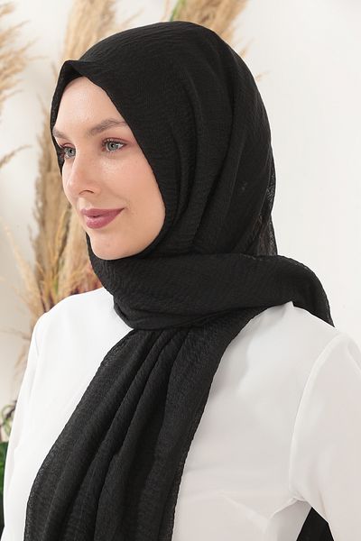 besmoda Şal de bumbac Hijab Moale Daily Stylish Negru
