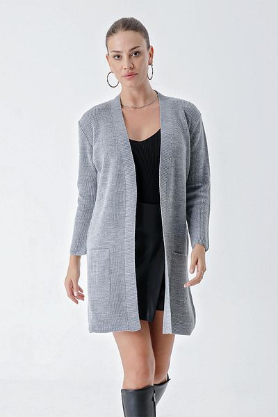 CHUBA Women's Thessaloniki Knit Pocket Knitwear Cardigan Gray 24W110