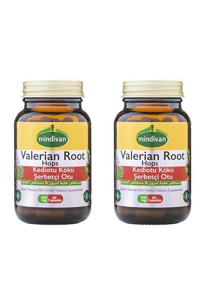 Mindivan Valerian Root Support Restful Sleep 500 mg 60 Capsules x2 Piece