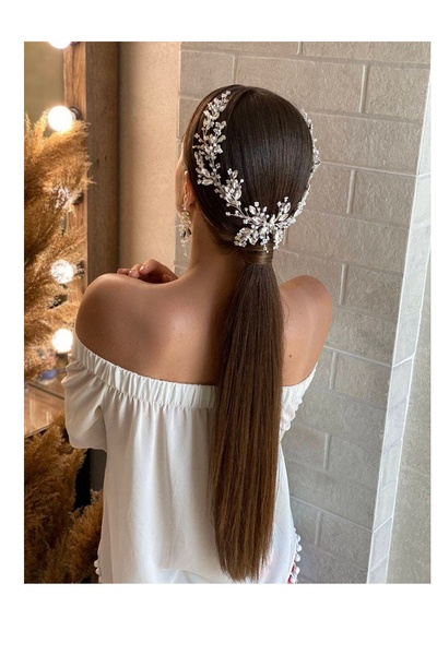 bbays new trend MIRRORED Crystal CROWN Hair Clasp Wedding Hair Accessories Ha...