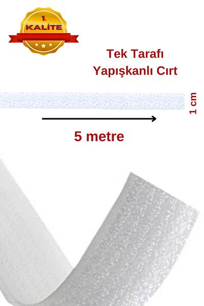 A3D TORPİDO KORUMA Velcro Tape White 5 Meters - 1 Cm Width Velcro Tape (Adhesive on One Side)