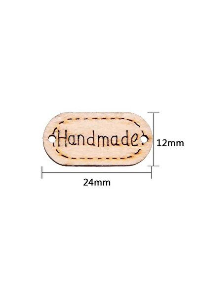 Ritzz Hand Made Written Oval Wooden Label Button (20 Pieces)