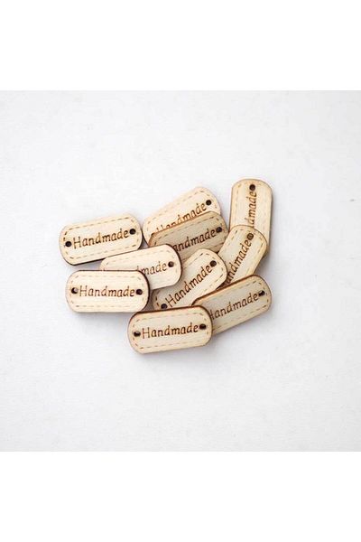 Ritzz Hand Made Written Oval Wooden Label Button (20 Pieces)