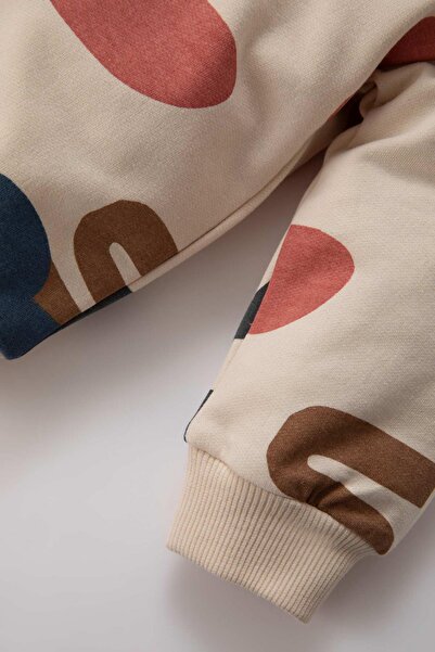 DeFacto 2-teiliges Set mit gemusterter Sweatshirt-Trainingshose für Babys