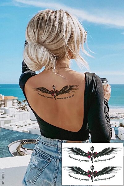İYİ MODA Wings Geçici Bel Ve Sırt Dövmesi Kanat Desenli Geçici Dövme Tattoo