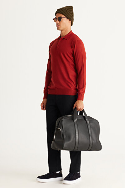 ALTINYILDIZ CLASSICS Ανδρικό πλεκτό πουλόβερ από μαλλί πλακιδίων κανονικής εφαρμογής με κανονική εφαρμογή