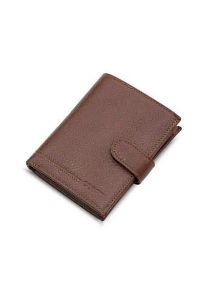 GUARD Multi-Compartment Placket Vertical Tan Leather Men's Wallet - GRD2403XW22516