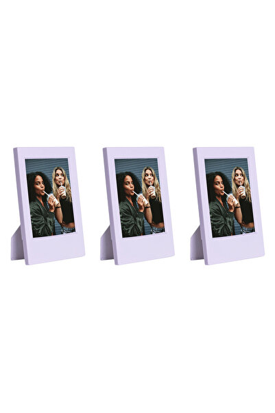Fujifilm Instax Mini Film Uyumlu Lila 3'lü Klasik Fotoğraf Çerçeve Seti