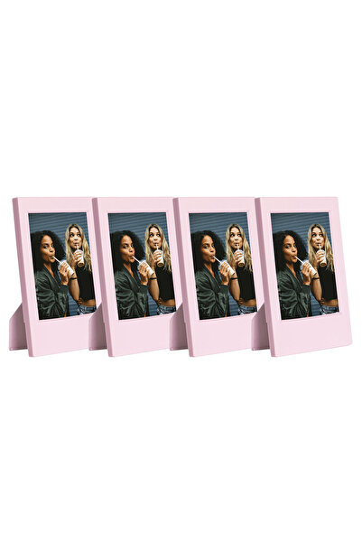 Fujifilm Instax Mini Film Uyumlu Pembe 4'lü Klasik Fotoğraf Çerçeve Seti