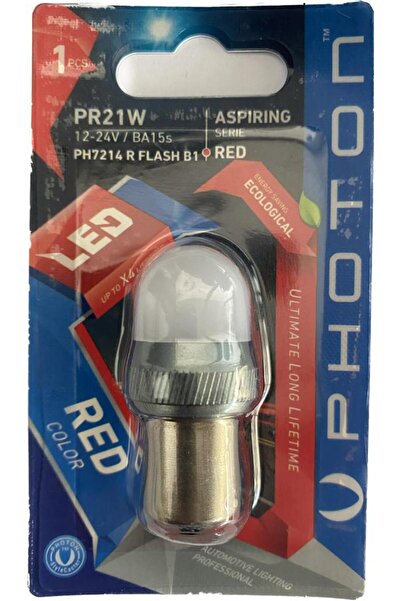 Photon P21/5W Kırmızı Flash Tekli Blıster Aspırıng Serıe Tek Duy