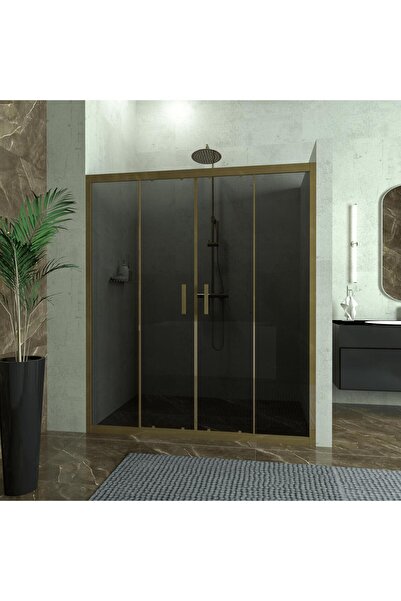 TEKNO DUŞ DUŞAKABİN TEKNE VE KÜVET SİSTEMLERİ BRONZE CASTOR 6mm Füme Cam 2 Sa...
