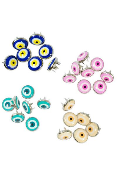 Klinkshop Baby And Shirt Snaps -10,5 Mm Green Evil Eye Beaded Pearlescent-25 Pieces-Pack of Unparated Materials