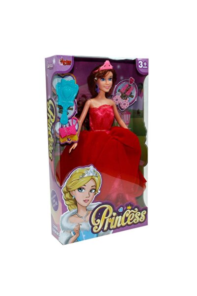 scntoys PRENSES BEBEK OYUNCAK BEBEK KIRMIZI ELBİSELİ BEBEK AKSESUARLI PRINCES...
