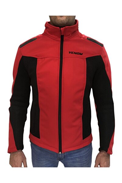VENOM JAWS SOFT SHELL KIRMIZI MOTOSİKLET MONT