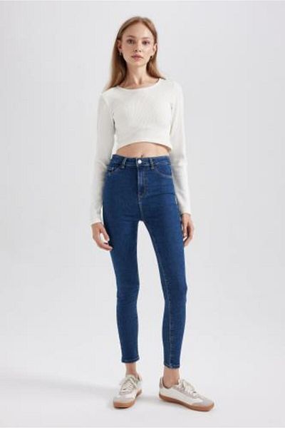DeFacto Jegging-Jeanshose mit hoher Taille und Knöchelhöhe A5823ax23au