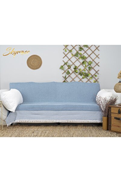 Skyrose Натуральний бавовняний чохол для дивана 170 X 210, шаль для дивана, нафтова зелень