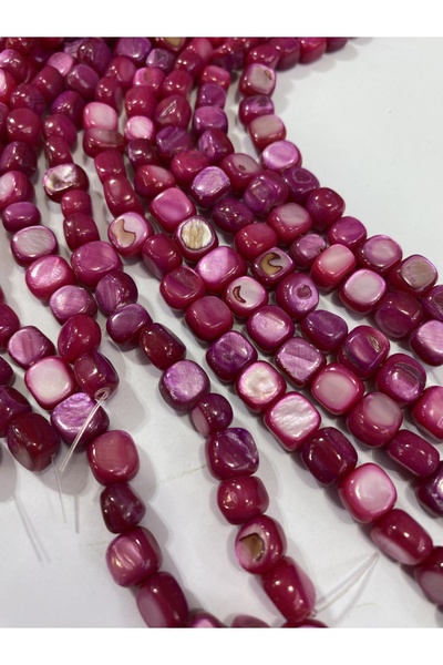 LİVZA BİJUTERİ Pembe Kare Sedef Dizi Boncuk (bir Dizi)