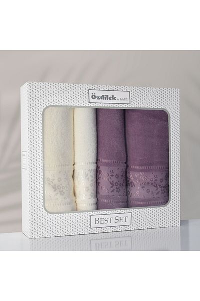 Özdilek Σετ Μπάνιου Camellia Cream Plum