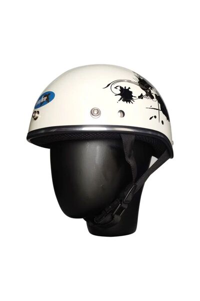 ebakbak Motosiklet ve Bisiklet Kaskı Abs Materıal Yarım Chopper Model Kask Ve...