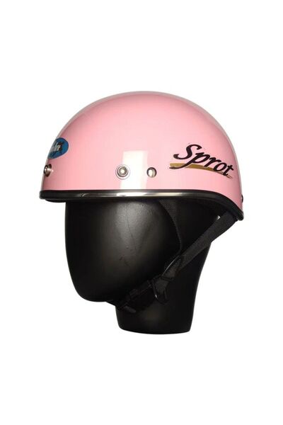 ebakbak Motosiklet ve Bisiklet Kaskı Abs Materıal Yarım Chopper Model Kask Vespa Scooter Pınk