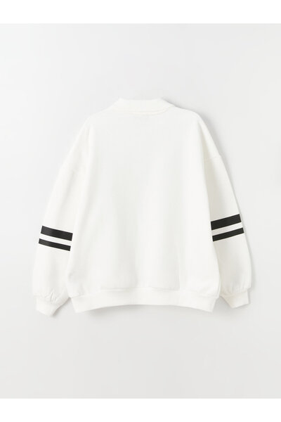 LC Waikiki Oversize dámská mikina Polo s dlouhým rukávem s potiskem