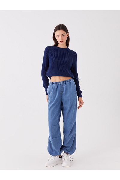 LC Waikiki Γυναικείο τζιν παντελόνι ελαστικό μέσης Jogger