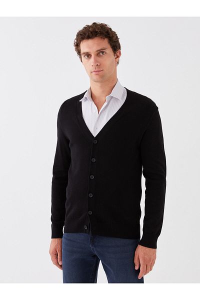 LC Waikiki Men's Knitwear Cardigan - Standard Fit, V-Neck