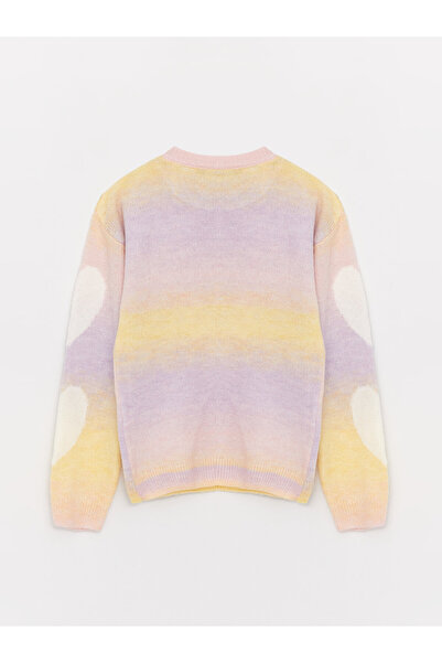 LC Waikiki Mintás nyakú, hosszú ujjú lány kötött pulóver