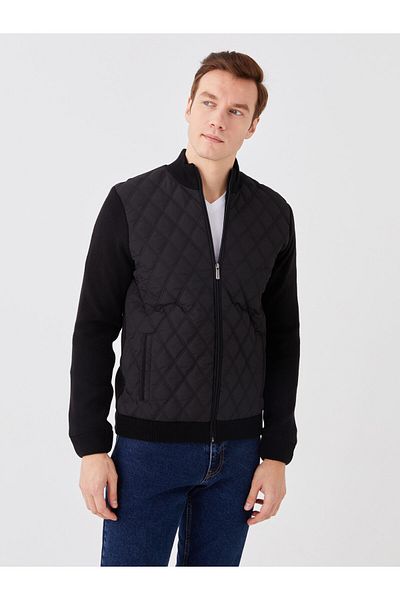 LC Waikiki Ανδρική πλεκτή ζακέτα - Standard Fit, Stand Collar