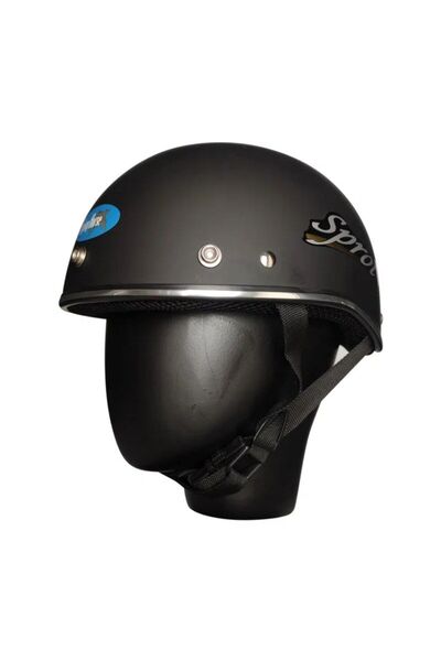 ebakbak Motosiklet ve Bisiklet Kaskı Abs Materıal Yarım Chopper Model Kask Vespa Scooter Mat Black