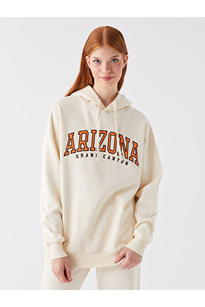 LC Waikiki Γυναικεία κουκούλα με μακρυμάνικη στάμπα oversize