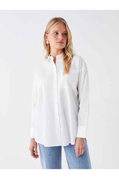 LC Waikiki Long Sleeve Oversize Poplin Women's Shirt