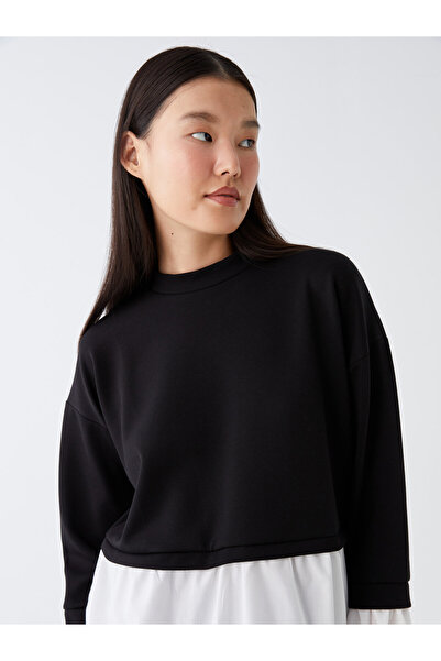 LC Waikiki Női tunika - Crew nyakú, tömör, hosszú ujjú