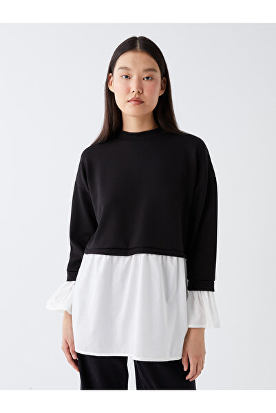 LC Waikiki Női tunika - Crew nyakú, tömör, hosszú ujjú