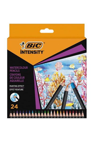 Bic Intensity Aquacouleur Dry Water Color Pencil 24 Colors