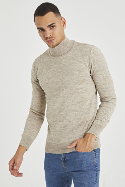 COOL TARZ Pulover pentru bărbați, slim fit, cu jumătate de gât țesut, amestec...
