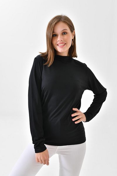 mirach 2-Pack Long Sleeve Body Blouse Tunic Hijab Body Badi Women's Black Blouse Women's White Blouse