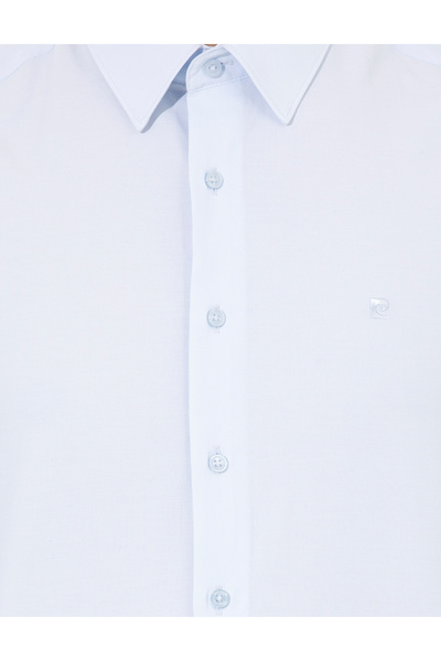 Pierre Cardin PİERRE CARDİN ΜΑΚΡΥΜΑΝΙΚΟ SLIM FIT ΑΝΟΙΧΤΟ ΜΠΛΕ ΠΟΥΚΑΜΙΣΟ