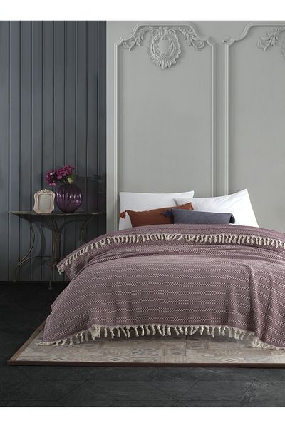 Lux Touch Azure Plum Single Pike 145 X 200 cm Πολυθρόνα Κρεβάτι Καναπές Πολυθρόνα Κάλυμμα Βαμβακερό Φουντωτό