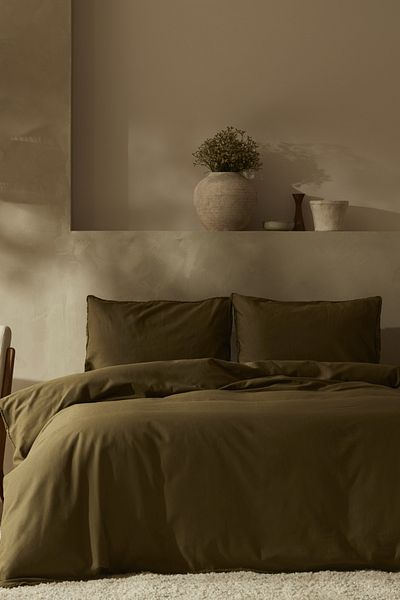Karaca Home Pollen Linen Double Duvet Cover Set Khaki