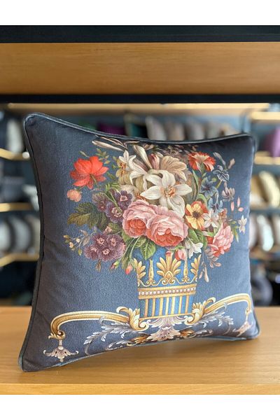 Fabricland Catifea de mătase importată Damasc Antresite-Grey Model KIRLENT HOVER (model cu două fețe)