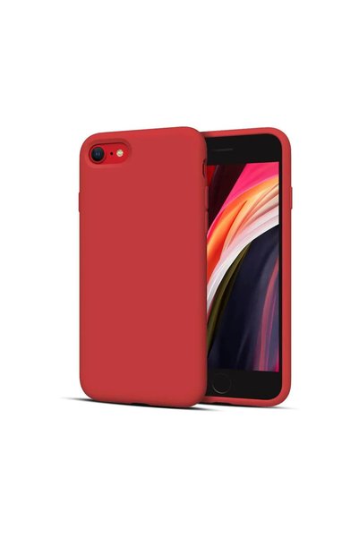 iPhone 7 and 8 Plus Compatible Silicone Case with Suede Erasable Cover Red
