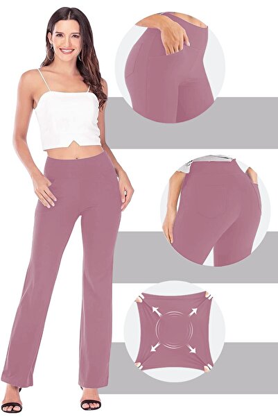 GHASSY CO. Γυναικεία Bootcut Ψηλόμεση Γιόγκα Άσκηση 4 τσέπες Recovery Flare Leg Legging Παντελόνι