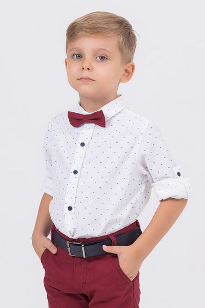 Gold Class Kidswear Αγόρι Σετ με Πουκάμισο με Μοτίβο Φύλλων και Παπιγιόν