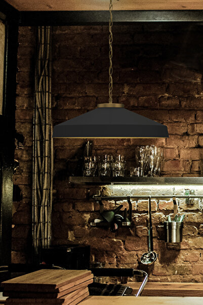 NOONLUX DESIGN&LIGHTING Avize Sarkıt Siyah Gold York Sarkıt Eskitme Sarı Kapl...