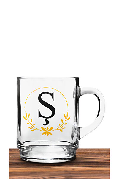 Bytwo TRANSPARENT GLASS CUP WITH LETTER S