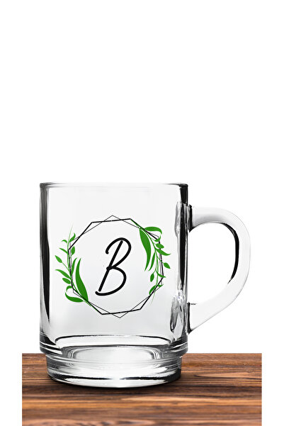 Bytwo TRANSPARENT GLASS MUG WITH LETTER B - camk231